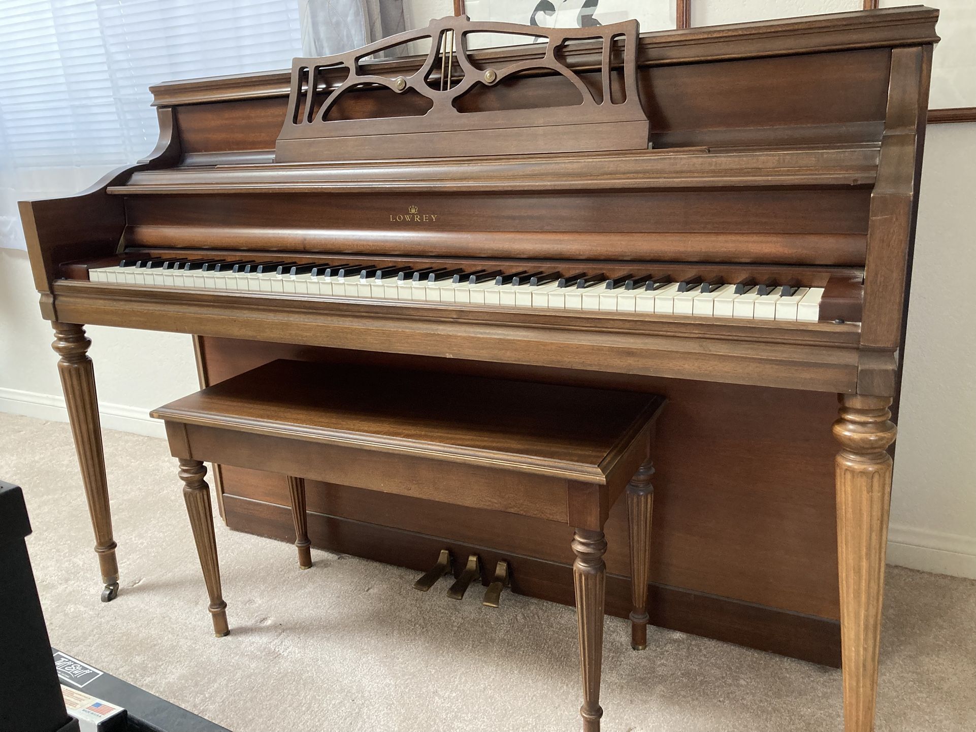 Beautiful Lowrey Upright Piano (Early 1960’s)