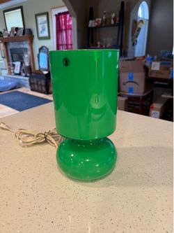 Vintage IKEA LYKTA Kelly Green Glass Mushroom Table Lamp – Green – Made in Hungary – Y2K – Works