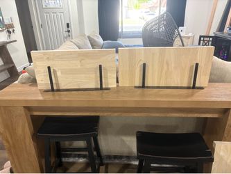 2 Butcher Block shelves with floating shelf brackets