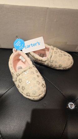 Carter's Toddler Slippers with Paw Print Pattern