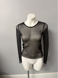 Blashe Black Sheer Long Sleeve Top XS