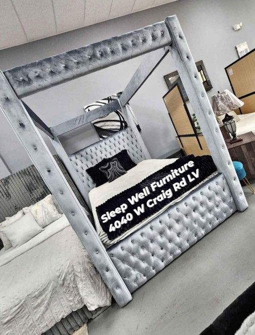 🙋♂️ Queen Canopy -Bed-frame👉 -Furniture💲SALE