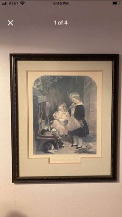 Children & Rabbits Engraved Print By Alfred Lucas