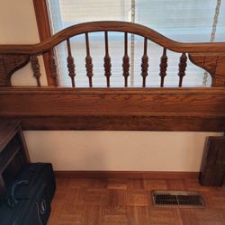Wood Headboard, Full Size Mattress, Box Spring