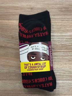 Awful lot of cough syrup socks Black