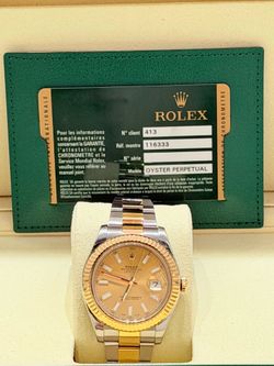 2011 Rolex Preowned 41mm DateJust-II Champagne Stick Dial-W/Card
