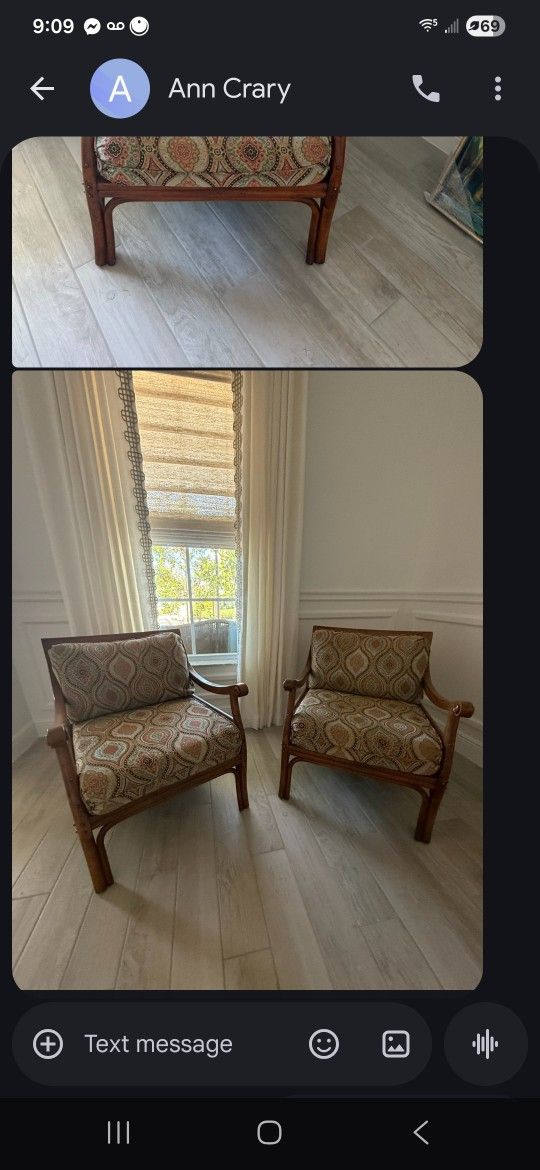 Tommy  bahama carved , pineapple on the back sitting chairs