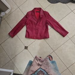 Soft Leather Burgendy Large Jacket.  Hardly Worn 
