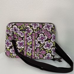 Vera Bradley Plum Petals Hard Shell Mini 11” Laptop/Tablet Case - IPad Electronics Traveling Case