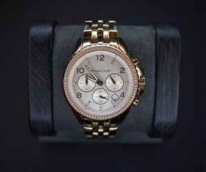 Michael Kors Women's MK5425 Pilot Gold-tone Glitz Chronograph Watch