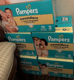 Pampers Swaddlers. Brand new.   $18 a box. 75/mockingbird/75205