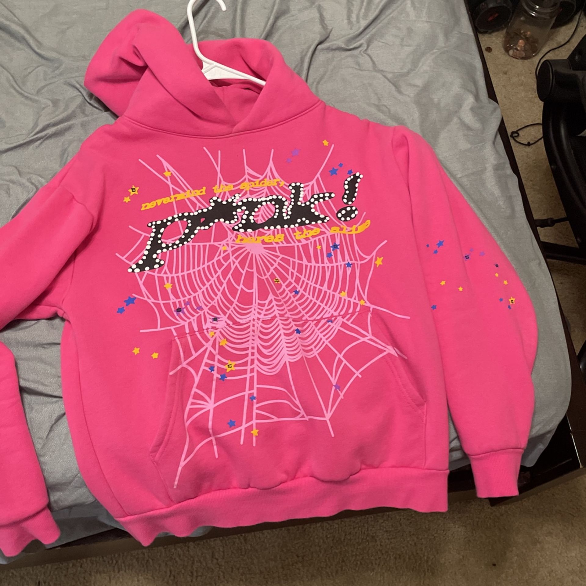 Sp5der p1nk Hoodie “Pink”  Small