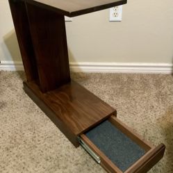 Unique Side Table/Bookshelf with Secret Magnetic Drawer