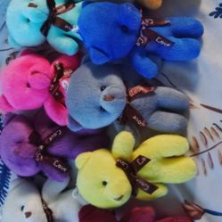 Different Colors Of Teddy Bear Keychain 