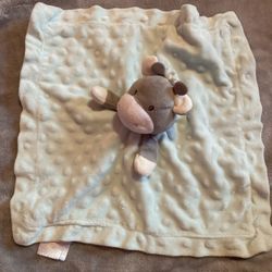 Baby Kiss Blue Lovey Green Blanket 14" Plush Soft Toy Stuffed Animal