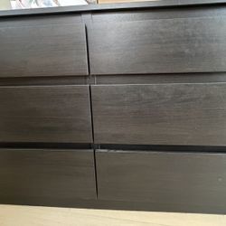 Black Dresser 6 Drawers 