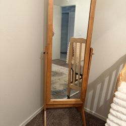 Wood Standing Mirror 