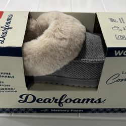 NEW Dearfoams Indoor/Outdoor Slippers Heather Gray (Women’s MED Size 7/8) - $20