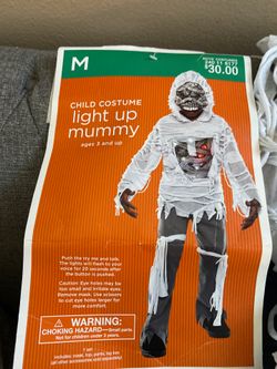 Child costume light up mummy size kids medium