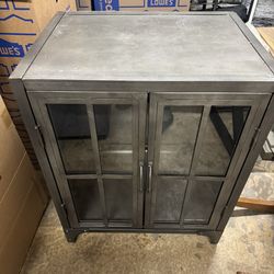 Metal Storage Cabinet With Glass Doors