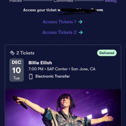 Billie Eilish Tickets For Tonight At Sap Center 