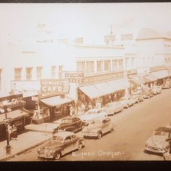 Eugene Oregon Business District Early 1950s Rppc 