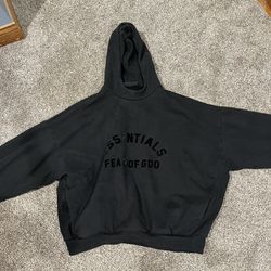 Essential Fear Of God Hoodie “Jet” Size XL