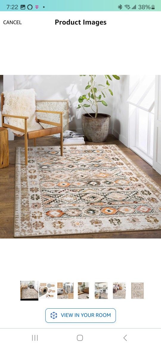 Bohemian Washable 4x 6 Rug,Southwestern Tribal Living Room Area Rug