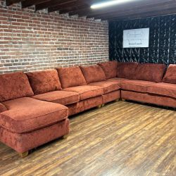 Delivery Available Red U shape sectional sofa couch