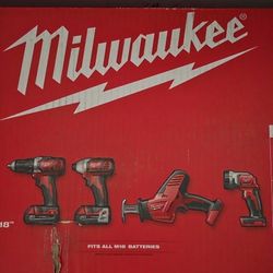 M18 18V Lithium-Ion Cordless Combo Tool Kit (4-Tool) w/(2) 2.0Ah CP Batteries, (1) Charger, (1) Tool Bag