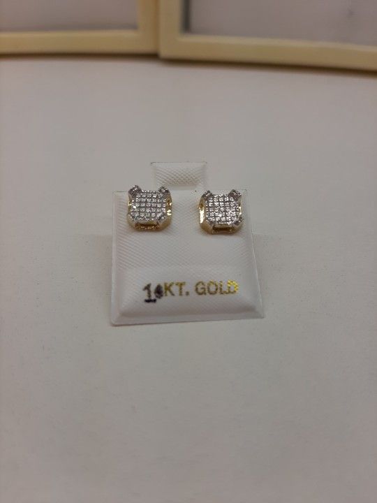 10k Gold Pair Of Diamond Earrings 20th Century Adjustable Reclaimed Oak and Iron Drafting Table
