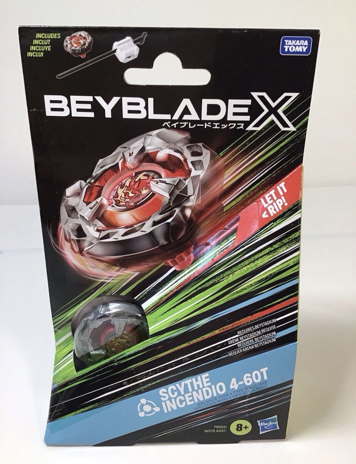 Beyblade X Scythe Incendio 4 60T Starter Pack Spinning Top And Launcher Set New