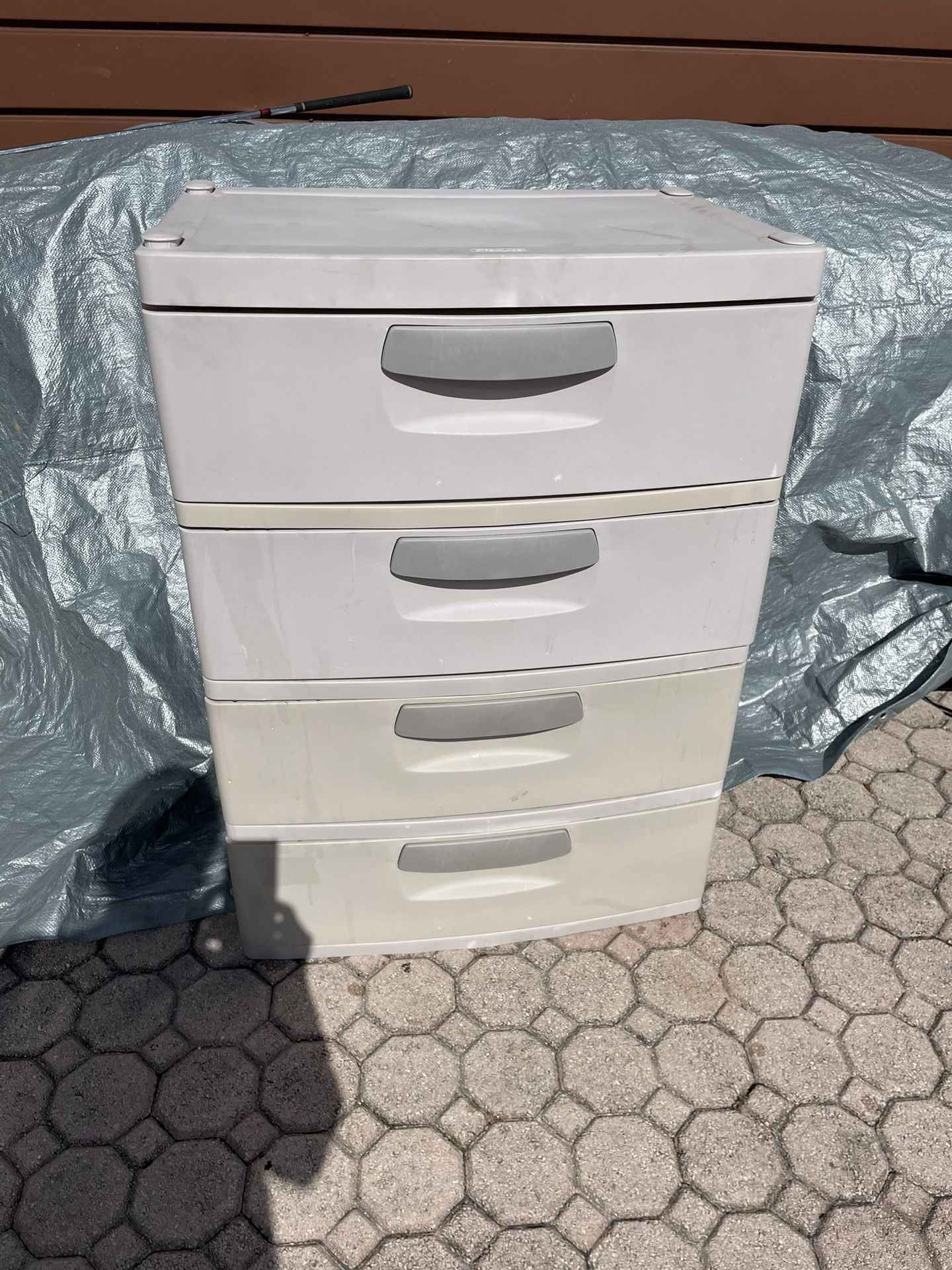 Plastic Storage Organizer With 4 Drawers 25”1/2W X 19”D X 35”1/2H $20 Firm On Price