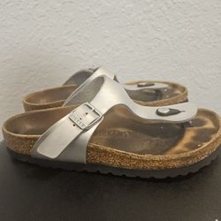Birkenstock Gizeh Silver Grey Sandals 