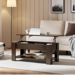 Wooden Coffee Table, Lift Top Coffee Table with Large Hidden Storage Shelf, Lift Tabletop Dining Tables for Living Room, Home Small Space, 38.6in,