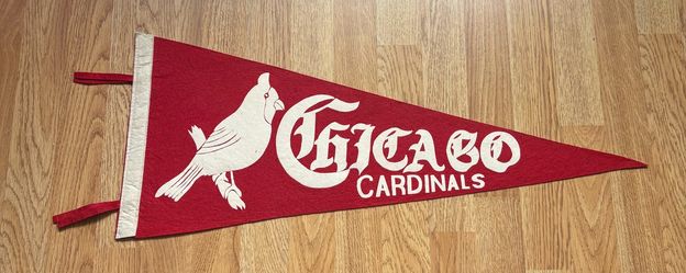Vintage 1940's/50's Chicago Cardinals Full Size Felt  Pennant 29.75" x 12", EX Condition