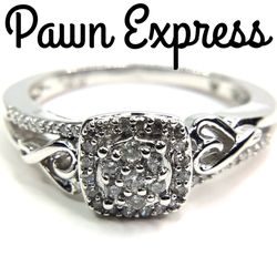 Sterling Silver Diamond Promise Ring 