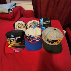 Nascar Hats Plus Pins  and Autograph Wallace Earnhardt Newman Stewart