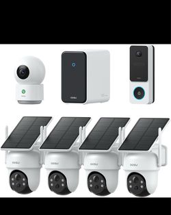 New-3K Solar Security Camera Outdoor Wireless Kit System with 2K Video Doorbell & Indoor Camera