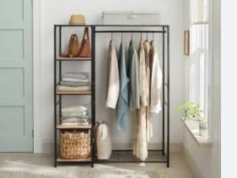 Freestanding wardrobe, closet, organizer, storage, clothes, rack