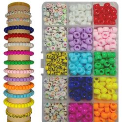 Friendship Bracelet Kit 500+ Pony Beads Kit (15 Colors)