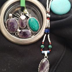 Amethyst, Malachite, Turquoise, Custom Necklace!