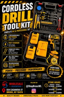 CORDLESS DRILL TOOL KIT