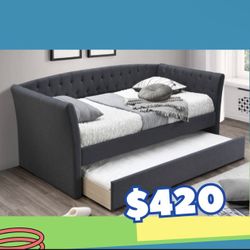 Brand New In Box Day Bed W/Slats + Trundle And 2 Mattresses. Pick Up In Long Beach   