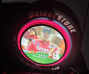 Tecate Adrian Fernandez Bridgestone Potenza Lighted Tire Sign CART Fallon R15