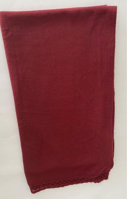 Burgundy Hijab Scarf with Lace Trim