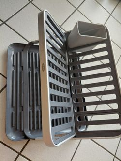 OXO Folding Dish Drying Rack with Draining Tray