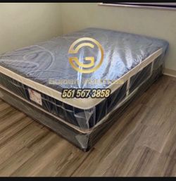 Queen Mattress Set Plush PillowTop – Brand New –  Same Day Delivery Available 🚚