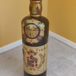 Antique Wood wine bottle 