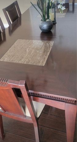 6-Person Dark Cherry Dining Table Set with 6 Chairs – Excellent Condition